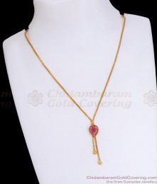 New Mango Ruby Stone Pendant Gold Imitation Short Chain Collections SMDR2151