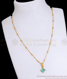 Rare Aqua Blue Stone Pendant Gold Chains Collections SMDR2180