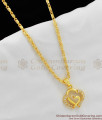 Couples Heart Shaped White Stone Gold Pendant SMDR221