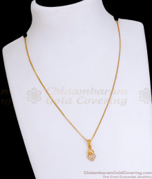 Stylish White Stone Necklace Heart Pendant Chain SMDR2217