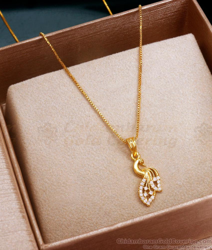 Stylish Peacock Necklace Gold Plated Pendant Chain College Use SMDR2223