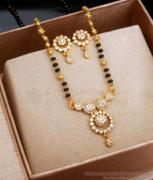 Latest Mangalsutra Design 1 Gram Gold Bridal Earring Combo SMDR2233 Latest Mangalsutra Design 1 Gram Gold Bridal Earring Combo SMDR2233