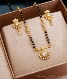 Traditional Gold Plated Mangalsutra Design With Earring SMDR2236 Traditional Gold Plated Mangalsutra Design With Earring SMDR2236