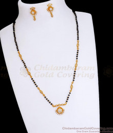 Traditional Gold Plated Mangalsutra Design With Earring SMDR2236 Traditional Gold Plated Mangalsutra Design With Earring SMDR2236