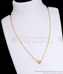 White Stone Ball Gold Plated Pendant Chain SMDR2239 White Stone Ball Gold Plated Pendant Chain SMDR2239