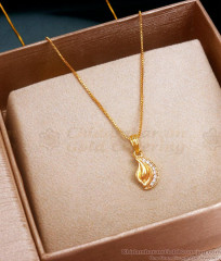 Sleeky 1 Gram Gold Locket Chain Swan Design SMDR2252 Sleeky 1 Gram Gold Locket Chain Swan Design SMDR2252