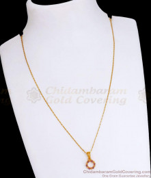 Cute Small Ruby Stone Gold Imitation Pendant Chain Shop Online SMDR2258