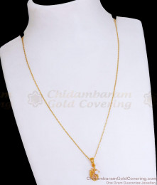 Attractive Dolphin Pendant Gold Plated Chain White Stone Design SMDR2260