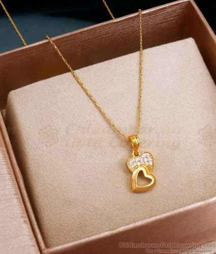 Gold chain with heart shaped pendant deals