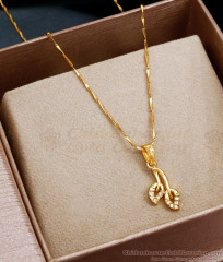 Ad White Stone Leaf Pendant Gold Plated Necklace SMDR2267 Ad White Stone Leaf Pendant Gold Plated Necklace SMDR2267