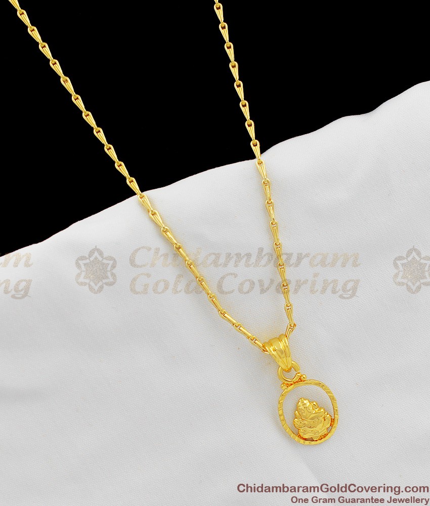Simple Gold Vinayagar Pendant Chain For Daily Use SMDR227 Simple Gold Vinayagar Pendant Chain For Daily Use SMDR227