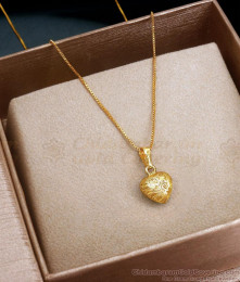 Regular Wear Gold Heart Pendant With Thin Chain SMDR2274