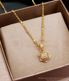 American Diamond Gold Pendant With Unique Chain Designs SMDR2277