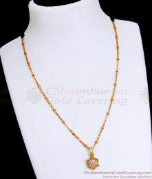 American Diamond Gold Pendant With Unique Chain Designs SMDR2277