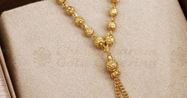 Traditional Everyday Use Golden Beads Gold Chain For Women SMDR2281