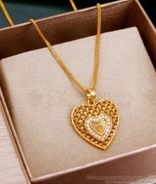Big Heart Pendant With Gold Chain 1 Gram Gold Jewellery SMDR2285