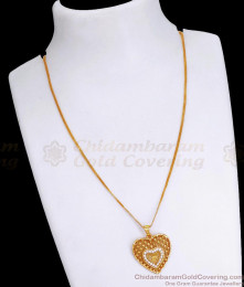 Big Heart Pendant With Gold Chain 1 Gram Gold Jewellery SMDR2285 Big Heart Pendant With Gold Chain 1 Gram Gold Jewellery SMDR2285