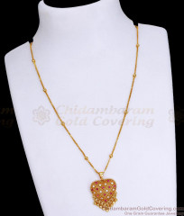 Ad Stone Heart Shaped Pendant With Short Chain For Women SMDR2291 Ad Stone Heart Shaped Pendant With Short Chain For Women SMDR2291