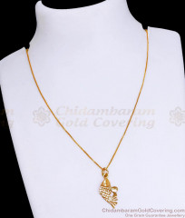 Medium Size Fish Pendant Thin Gold Chain Shop Online SMDR2306 Medium Size Fish Pendant Thin Gold Chain Shop Online SMDR2306