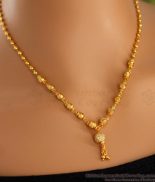 Attractive Daily Wear Beads Gold Chain White Stone Design SMDR2320