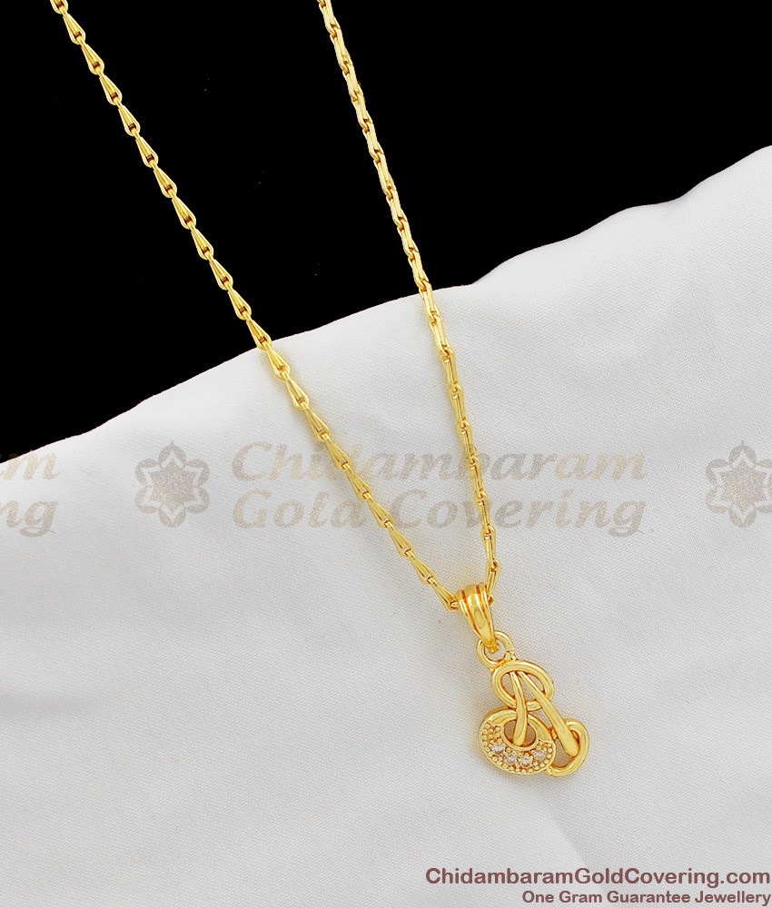 Small Fancy Stone Gold Pendant Chain For Girls SMDR234 Small Fancy Stone Gold Pendant Chain For Girls SMDR234