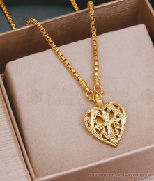Traditional Short Gold Chain With Heart Christian Dollar SMDR2348