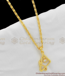 Trendy White Crystal Small Pendant Chain Gold Design SMDR236 Trendy White Crystal Small Pendant Chain Gold Design SMDR236