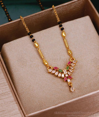 Trendy Multi Stone Modern Mangalsutra Gold Nallapusalu Design SMDR2362 Trendy Multi Stone Modern Mangalsutra Gold Nallapusalu Design SMDR2362