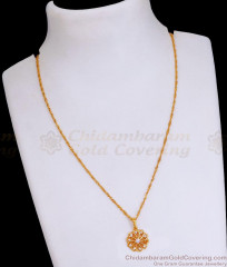 Beautiful Floral Design Gold Pendant With Twisted Chain For Women SMDR2376 Beautiful Floral Design Gold Pendant With Twisted Chain For Women SMDR2376