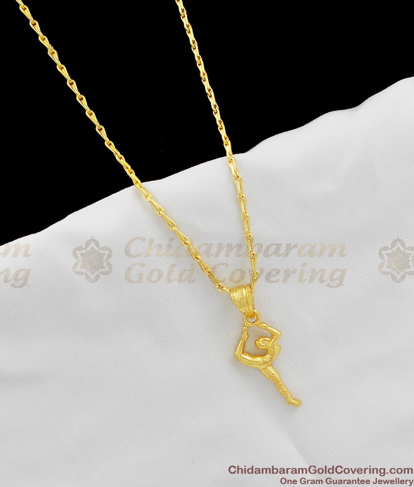 Daily Wear Unique Gold Pendant Chain For Girls SMDR238