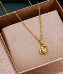 Light Weight 1 Gram Gold Twisted Chain Heart Pendant With Stone SMDR2390 Light Weight 1 Gram Gold Twisted Chain Heart Pendant With Stone SMDR2390