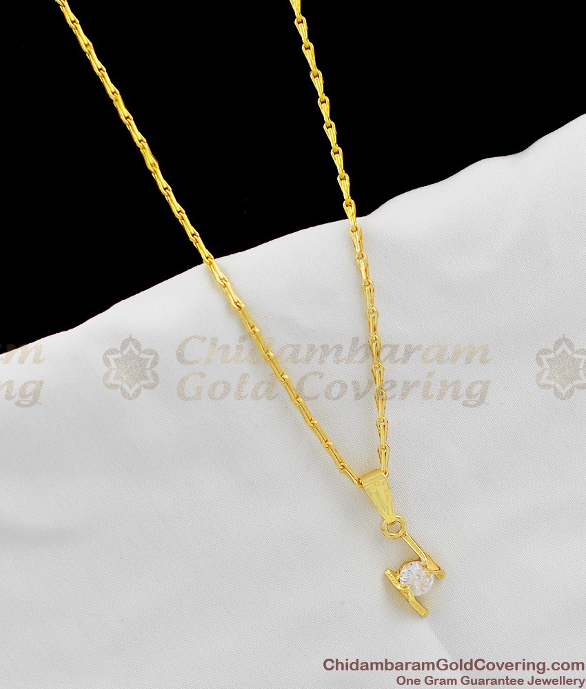 Semi Precious Diamond Pendant Collections For Daily Wear Short Chain SMDR240