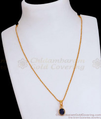 Simple Stone Pendant Necklace 1 Gram Gold Jewellery SMDR2402 Simple Stone Pendant Necklace 1 Gram Gold Jewellery SMDR2402