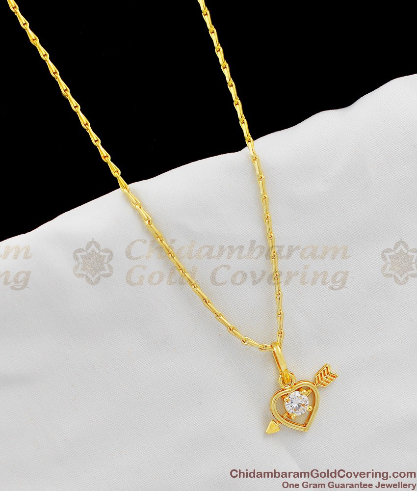 Valentine Gift Gold Dangling Pendant Short Chain SMDR241