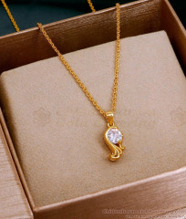 White Stone Gold Imitation Pendant With Short Chain SMDR2416 White Stone Gold Imitation Pendant With Short Chain SMDR2416