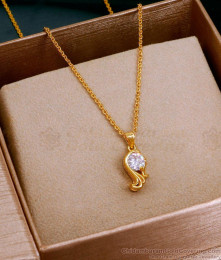 White Stone Gold Imitation Pendant With Short Chain SMDR2416