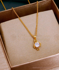 Daily Wear Thin Gold Chain With Piscis Sign Pendant SMDR2417 Daily Wear Thin Gold Chain With Piscis Sign Pendant SMDR2417