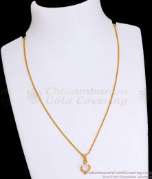 Daily Wear Thin Gold Chain With Piscis Sign Pendant SMDR2417 Daily Wear Thin Gold Chain With Piscis Sign Pendant SMDR2417
