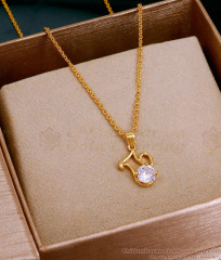 Buy White Stone Aquarius Pendant With Thin Chain SMDR2419 Buy White Stone Aquarius Pendant With Thin Chain SMDR2419