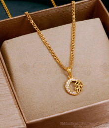 Stylish Floral Design Gold Plated Pendant Chain SMDR2425