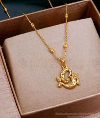 Lord Ganesha Om Pendant Gold Chain For Daily Wear SMDR2436 Lord Ganesha Om Pendant Gold Chain For Daily Wear SMDR2436