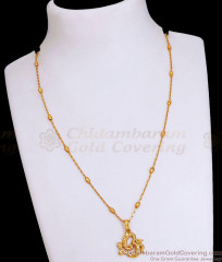 Lord Ganesha Om Pendant Gold Chain For Daily Wear SMDR2436 Lord Ganesha Om Pendant Gold Chain For Daily Wear SMDR2436