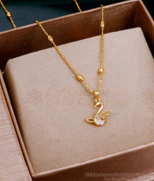 Attractive Small Swan Pendant Diamond Necklace For Girls SMDR2442
