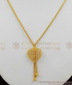 Valentines Gift Gold Heart Design Pendant Short Chain For Girls SMDR245
