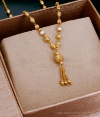 Latest Golden Dotted Beads Short Chain Pearl Jewelry Online SMDR2468 Latest Golden Dotted Beads Short Chain Pearl Jewelry Online SMDR2468