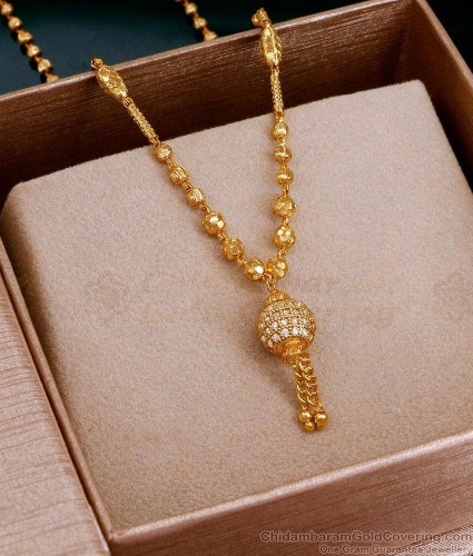 Ball Chain Necklace Gold Designs Women 22k Gold Ball Chain (Mala