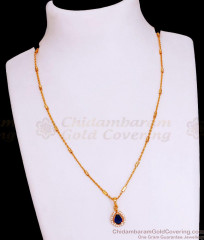 Stylish 1 Gram Gold Pendant Chain With Sapphire Stone SMDR2487 Stylish 1 Gram Gold Pendant Chain With Sapphire Stone SMDR2487