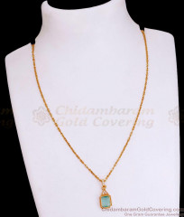 Latest Gold Plated Pendant Chain Design With Green Opal Stone SMDR2497 Latest Gold Plated Pendant Chain Design With Green Opal Stone SMDR2497