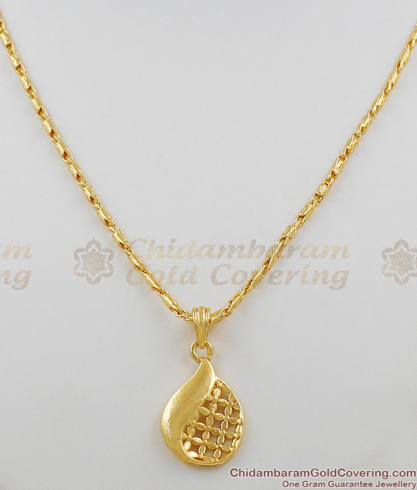 Trendy Gold Aspiring Model Pendant Short Chain For Teen Girls SMDR250