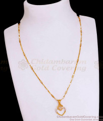 Sleeky Gold Plated Wheat Chain With Heart Pendant SMDR2501 Sleeky Gold Plated Wheat Chain With Heart Pendant SMDR2501